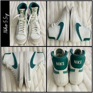 Nike Blazer ‘77 White and Green High-Top Sneakers